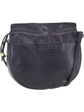 BALLY Shoulder Bag Leather Purple Gold